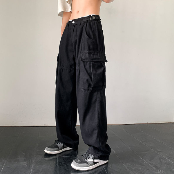 Casual Baggy Wide Leg Sweatpants 2022 Loose High Waist Streetwear Cargo Pants Womens Hippie  Trousers & Leggings