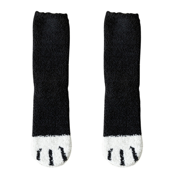 5PCS Winter Socks Women Thick Coral fleece Warm Socks Animal Cat Paw Cute Socks Girls Soft Floor Socks