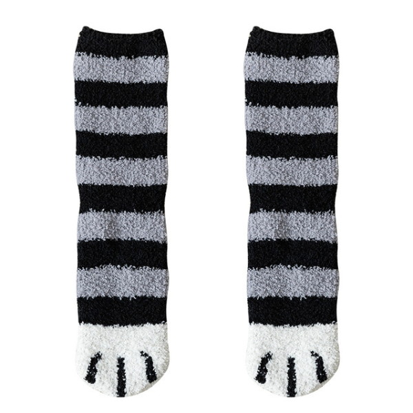 5PCS Winter Socks Women Thick Coral fleece Warm Socks Animal Cat Paw Cute Socks Girls Soft Floor Socks