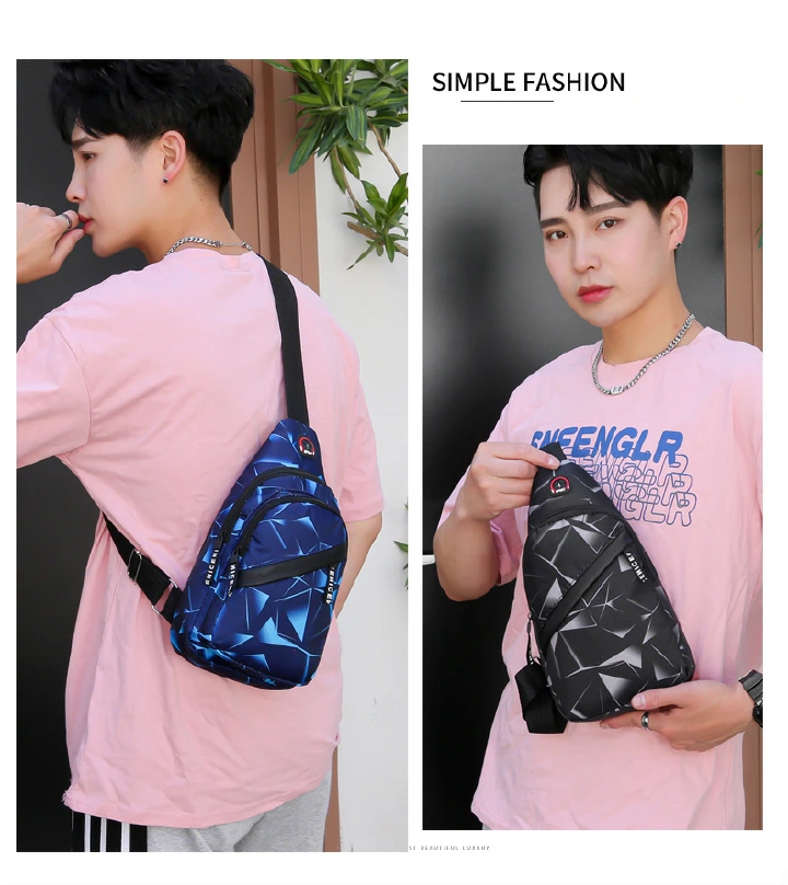 Cross-Body Sling Bags Wear-Resistant Oxford Fabric Double Zipper Workmanship Fine Lightweight Outdoor Leisure Travel Sports Men's Single Shoulder Crossbody Bag