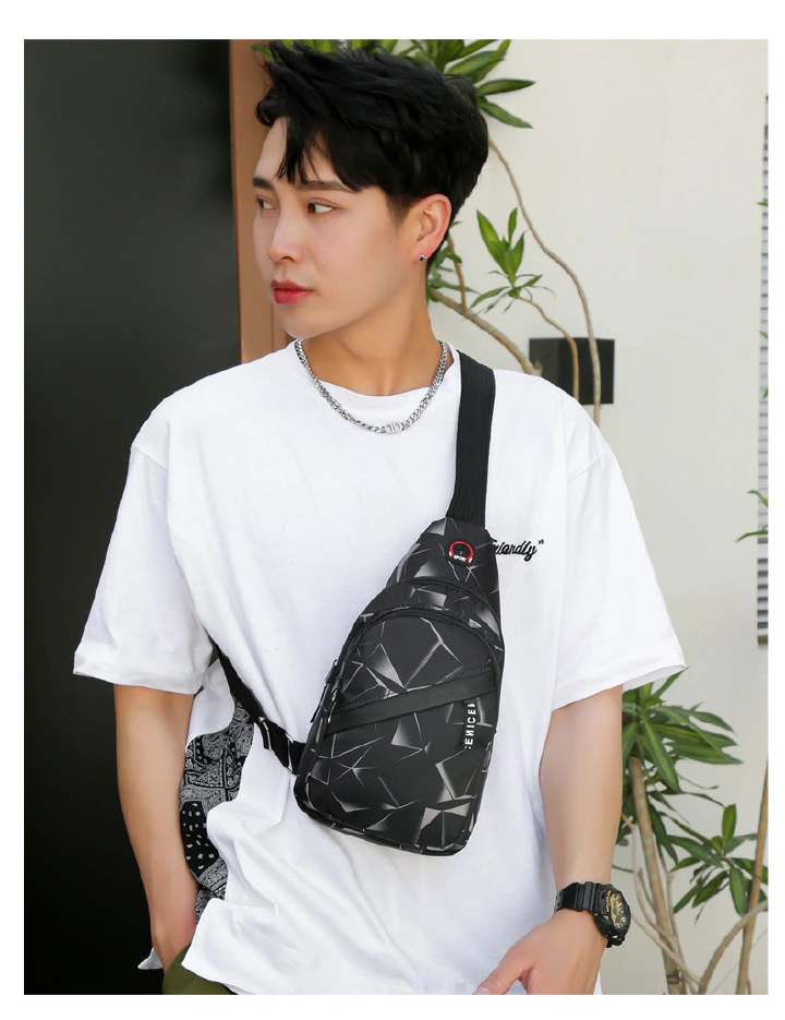 Cross-Body Sling Bags Wear-Resistant Oxford Fabric Double Zipper Workmanship Fine Lightweight Outdoor Leisure Travel Sports Men's Single Shoulder Crossbody Bag