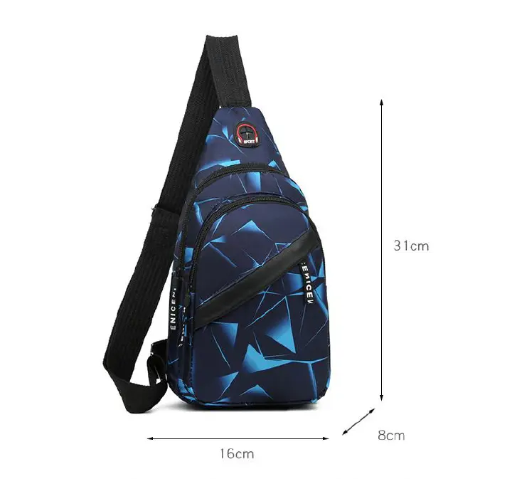 Cross-Body Sling Bags Wear-Resistant Oxford Fabric Double Zipper Workmanship Fine Lightweight Outdoor Leisure Travel Sports Men's Single Shoulder Crossbody Bag