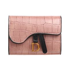 Wallets & Holders Daily With Magnetic Buckle Crocodile Pattern Multi-Card Design Orderly Storage Of Large Capacity Women's Short Wallet Card Bag Pink