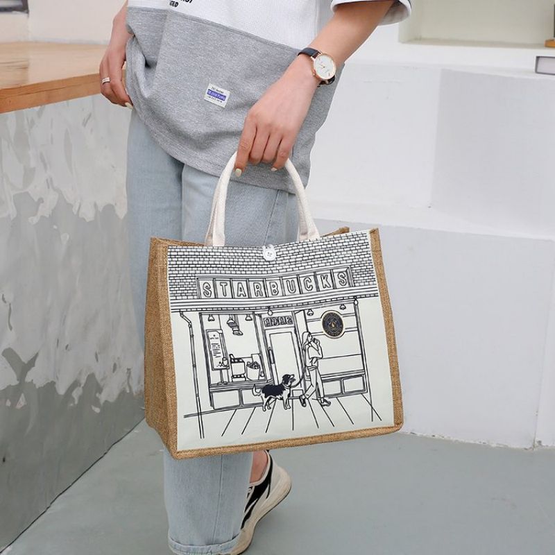 Tote Bags Large Capacity Soft Comfort Fine Workmanship Shopping Daily Travel Portable Tote Square Bag