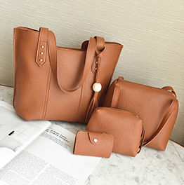 2020 New Fashion Women&apos;s Handbags PU Leather Shoulder Bag 5 Colors 4 Pcs For Party Wedding Holiday