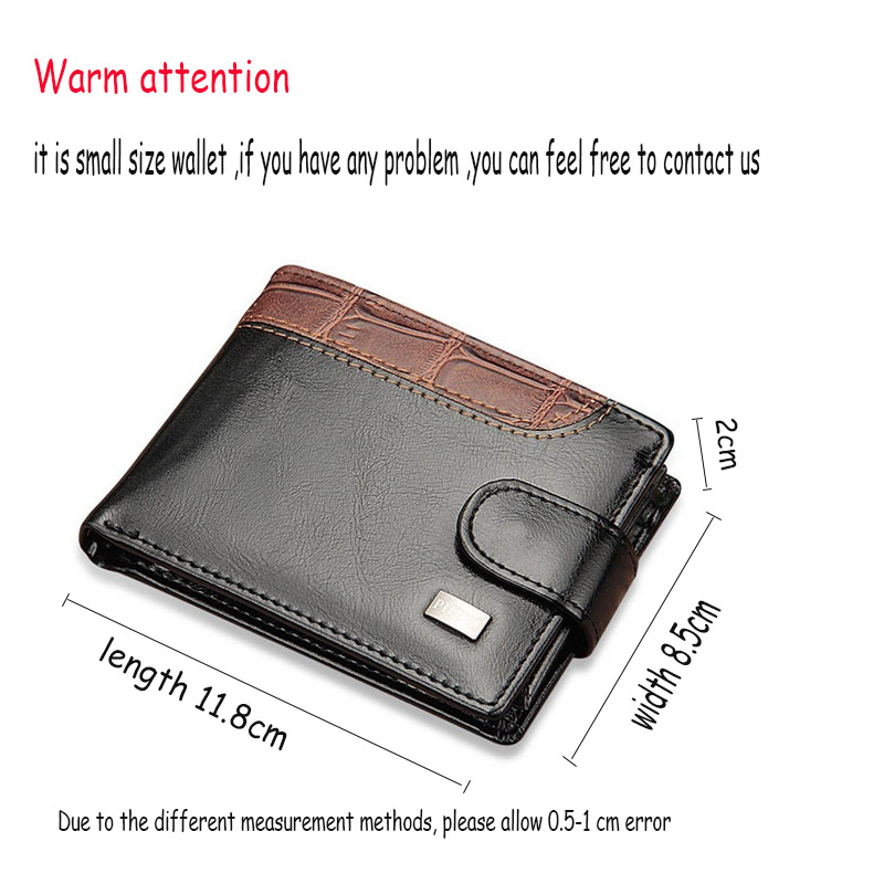 Leather Vintage Men Wallets Coin Pocket Hasp Small Wallet Men Purse Card Holder