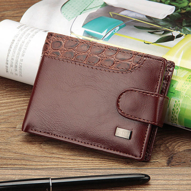 Leather Vintage Men Wallets Coin Pocket Hasp Small Wallet Men Purse Card Holder