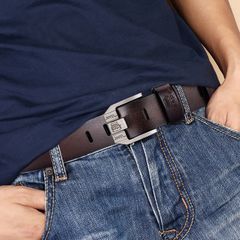 PU Leather For Men High Quality Black Buckle Jeans Belt Cowskin Casual Belts Business Belt black one size