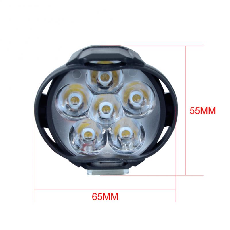 2Pcs Motorcycles Headlight 6500k White Super Bright 6 LED Working Spot Lighting Motorbike Fog Lamp