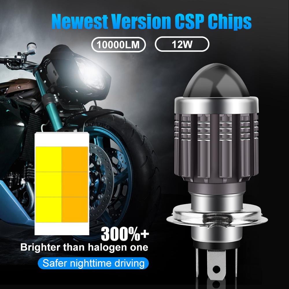 10000Lm H4 LED Moto H6 BA20D LED Motorcycle Headlight Bulbs CSP Lens White Yellow Lights &amp; Lighting