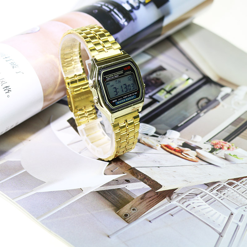 Rose Gold Silver Watches Men Watch Electronic Digital Display Retro Style Watches