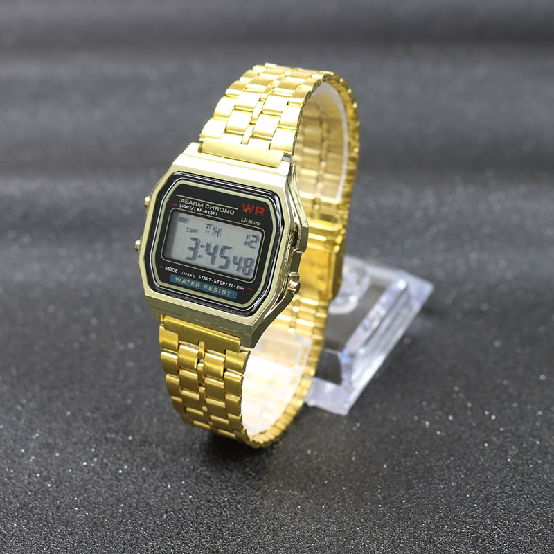 Rose Gold Silver Watches Men Watch Electronic Digital Display Retro Style Watches
