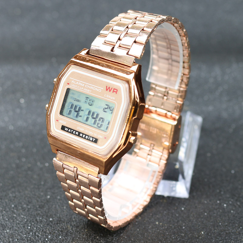 Rose Gold Silver Watches Men Watch Electronic Digital Display Retro Style Watches