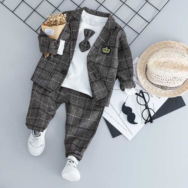 Baby Boy Fashion Clothing Set Kid Tie Suits High Quality Autumn Spring Blazers