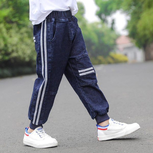 IENENS Kids Boys Clothes Slim Straight Jeans Classic Bottoms Children Wears Denim Clothing Trousers