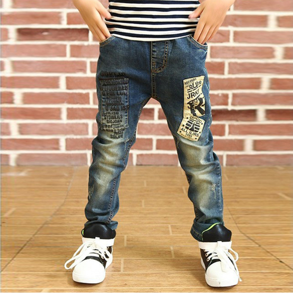 IENENS Boy Girls Trousers Skinny Jeans Elastic Waist Pants 4-13 Years Kids Boys Denim Trousers