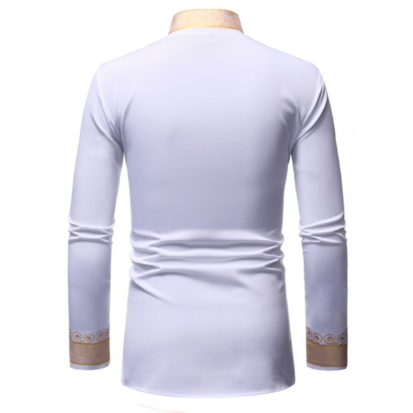 Black African Dashiki Print Shirt Men 2021 Fashion Hip Hop Streetwear Afrian Clothes Men Slim Shirts