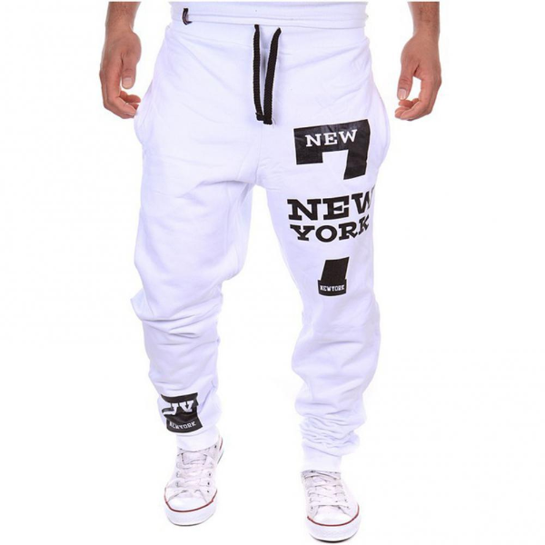 Men Casual Jogger Number 7 Printed Letter Drawstring Sweatpants Trousers Pants Men Trousers