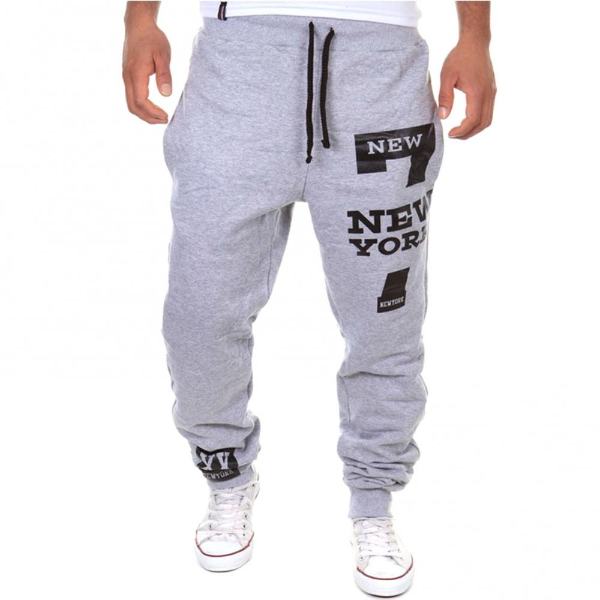 Men Casual Jogger Number 7 Printed Letter Drawstring Sweatpants Trousers Pants Men Trousers