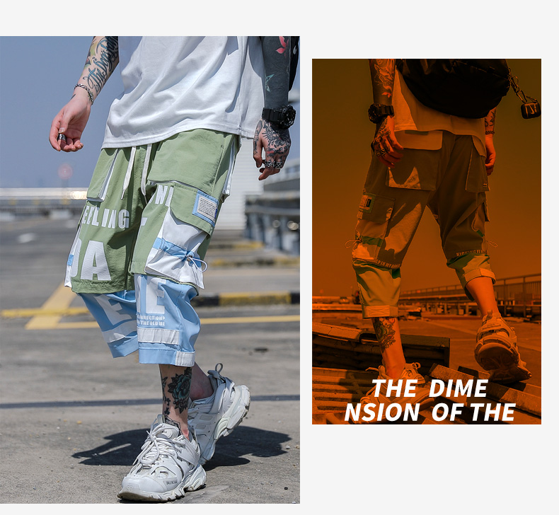 Summer Men's Cargo Pants 2021 Loose Hip Hop Trousers Male Side Pockets Casual Trousers
