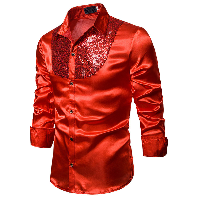 Men Long Sleeve Wedding Dress Shirt For Men Soft Comfortable Shine Business Shirt  Shirts
