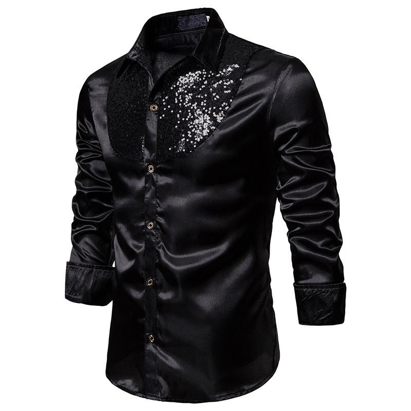 Men Long Sleeve Wedding Dress Shirt For Men Soft Comfortable Shine Business Shirt  Shirts