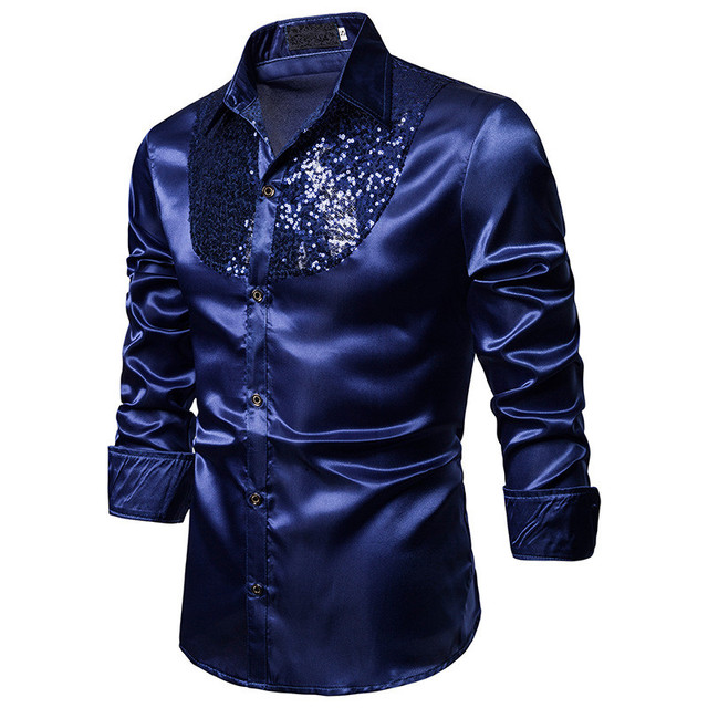 Men Long Sleeve Wedding Dress Shirt For Men Soft Comfortable Shine Business Shirt  Shirts