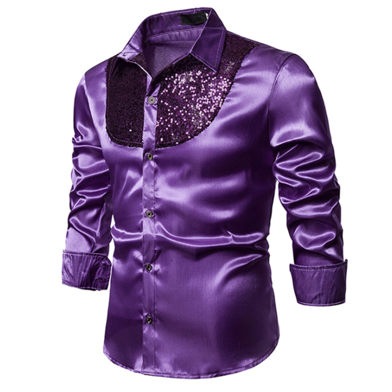 Men Long Sleeve Wedding Dress Shirt For Men Soft Comfortable Shine Business Shirt  Shirts