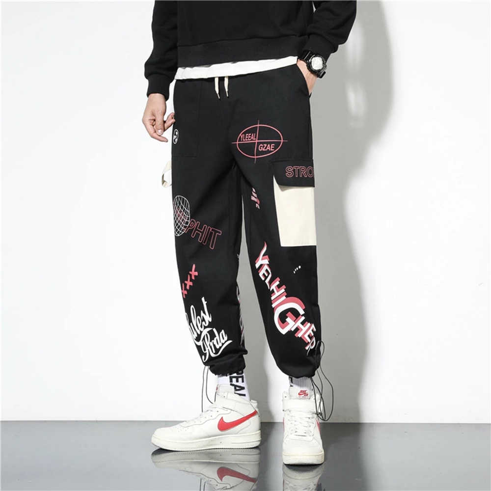 Hip Hop Fashion Pants Japanese Streetwear Pants Graphic High Street Sweatpants Trousers