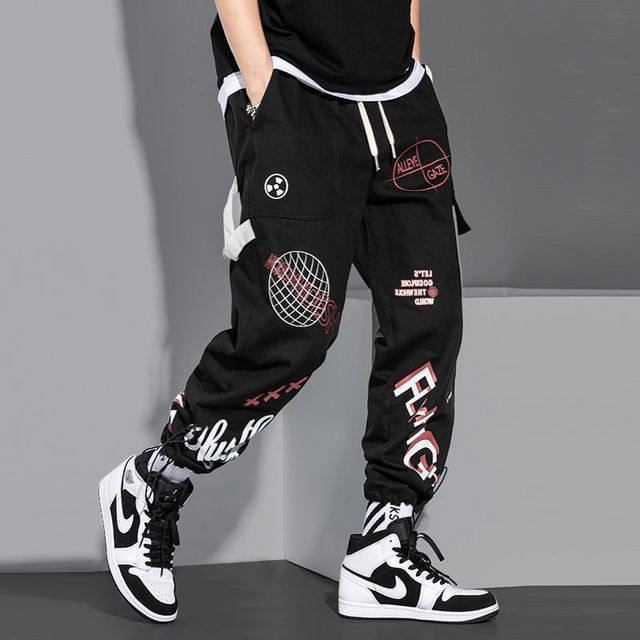 Hip Hop Fashion Pants Japanese Streetwear Pants Graphic High Street Sweatpants Trousers