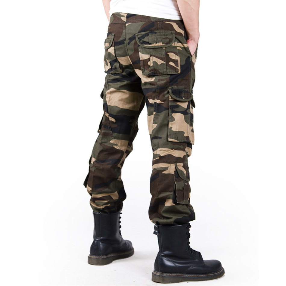 Fashion Camouflage Printed Military Cargo Pants Men Loose Baggy Tactical Trousers