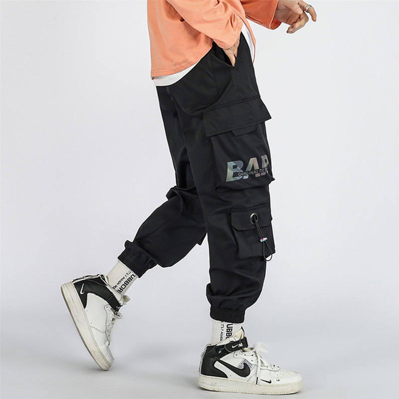 Hip Hop Cargo Pants Men Streetwear Cotton Joggers Fashion Sweatpants Male Casual Harem Trousers