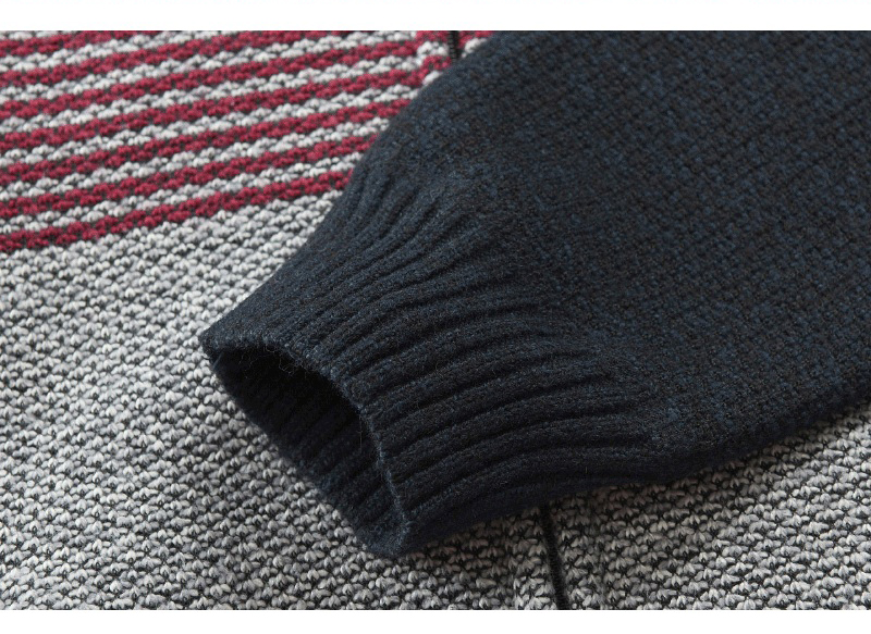 Winter Sweater Coat Men Thick Warm Hooded Cardigan Jumpers Men Striped  Jackets & Trench Coats