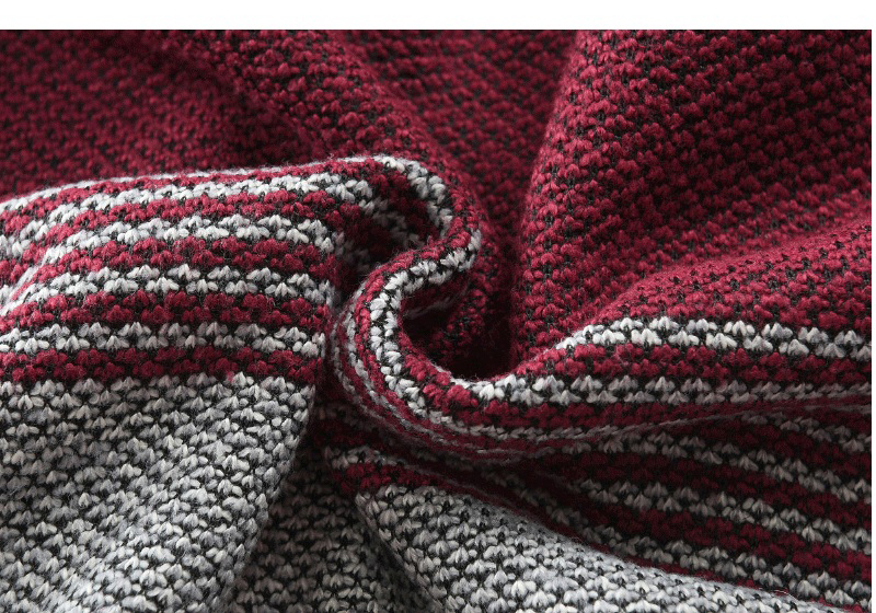Winter Sweater Coat Men Thick Warm Hooded Cardigan Jumpers Men Striped  Jackets & Trench Coats