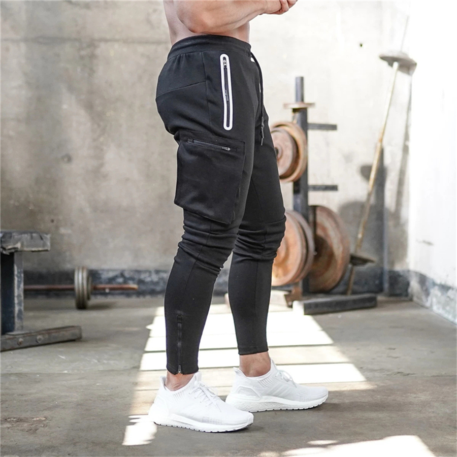 Mens Jogger Pnats Sweatpants Man Gyms Workout Fitness Cotton Trousers