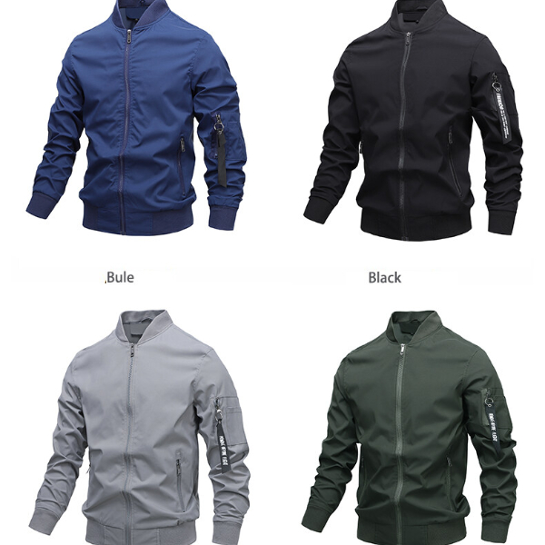 Men's Jacket Casual Cardigan Zipper Stand Collar Jacket Jackets & Trench Coats