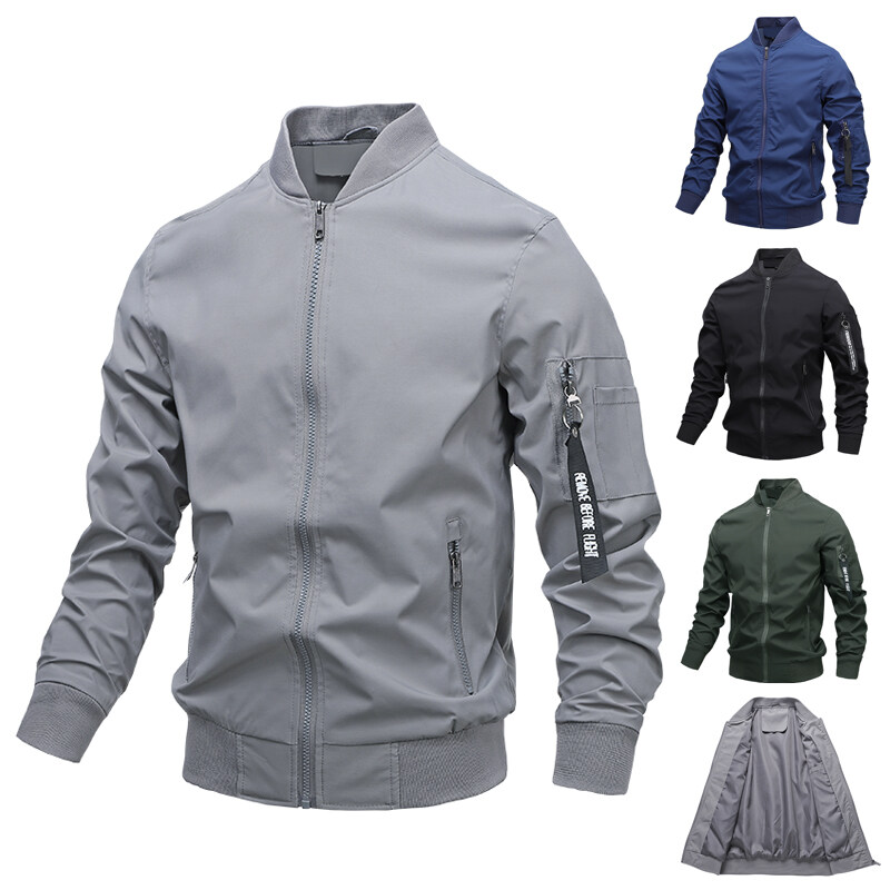Men's Jacket Casual Cardigan Zipper Stand Collar Jacket Jackets & Trench Coats