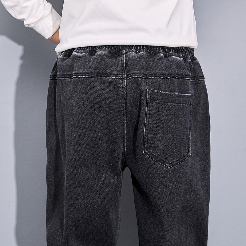 Spring Autumn Plus Size Baggy Jeans Men Black Blue Stretch Cotton Denim Joggers Cargo Pants Casual Loose Trousers