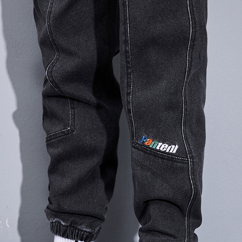 Spring Autumn Plus Size Baggy Jeans Men Black Blue Stretch Cotton Denim Joggers Cargo Pants Casual Loose Trousers