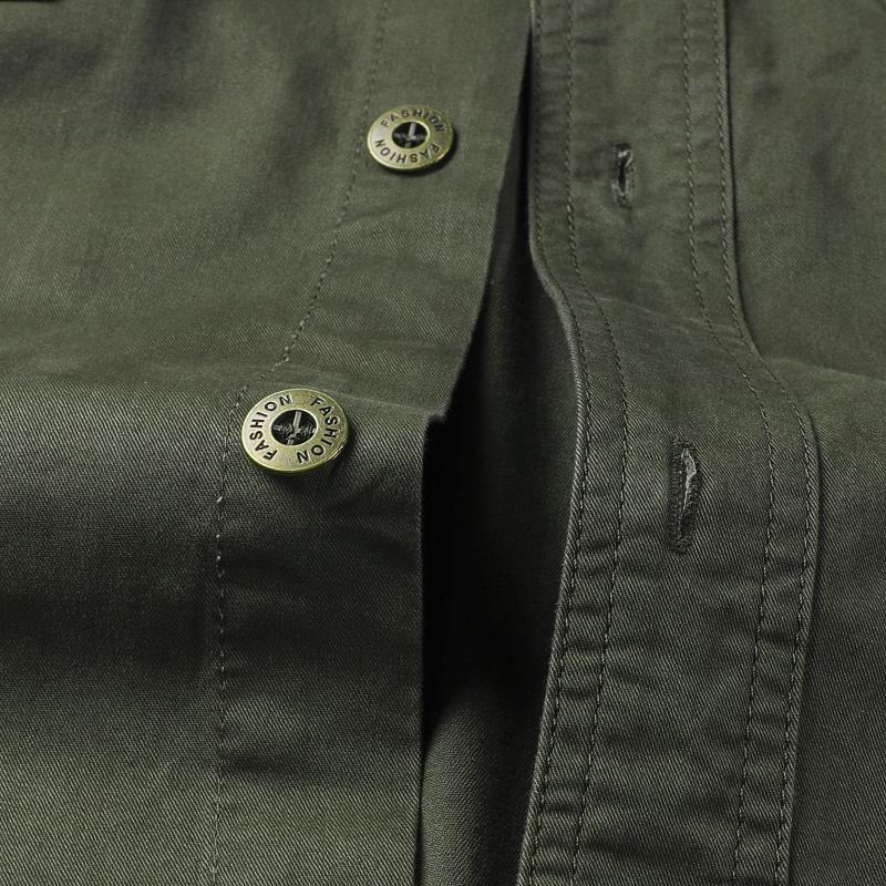 Mens Cotton Military Shirts Men Long Sleeve Casual Dress Shirt Male Cargo Work Shirts Mens Working Shirts