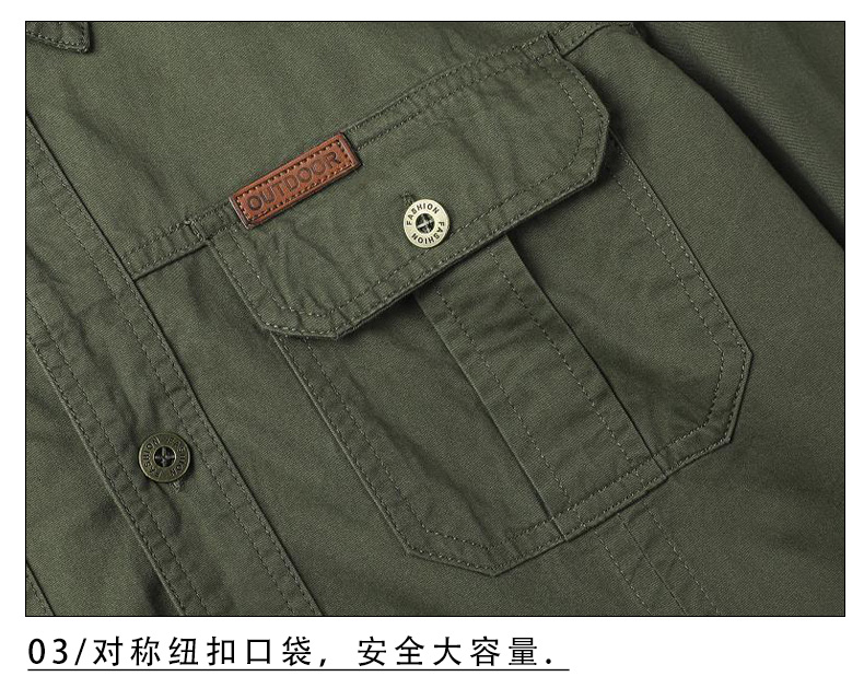 Mens Cotton Military Shirts Men Long Sleeve Casual Dress Shirt Male Cargo Work Shirts Mens Working Shirts