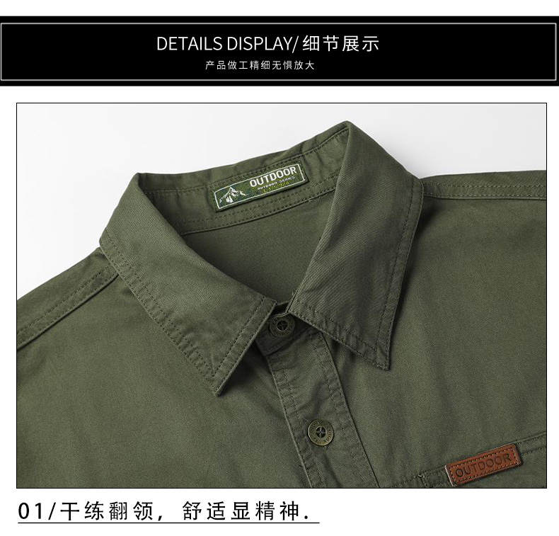 Mens Cotton Military Shirts Men Long Sleeve Casual Dress Shirt Male Cargo Work Shirts Mens Working Shirts