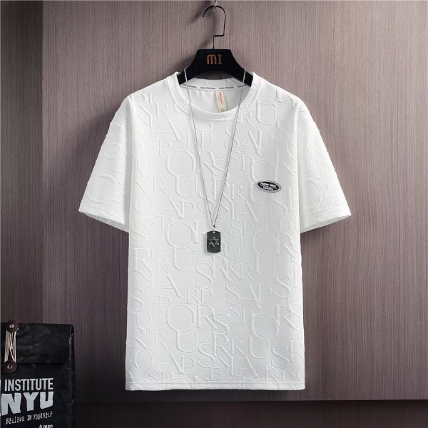 Summer Tshirt Shorts 2 Pieces Set White Tracksuit Men's 3D Letters Vintage Streetwear Creative Pattern Shorts