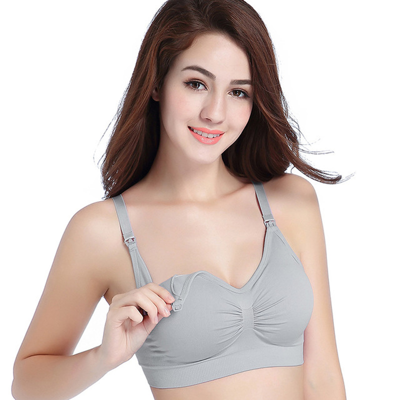 Front buckle plus size maternity underwear anti-sag gathering nursing bra seamless breastfeeding bra