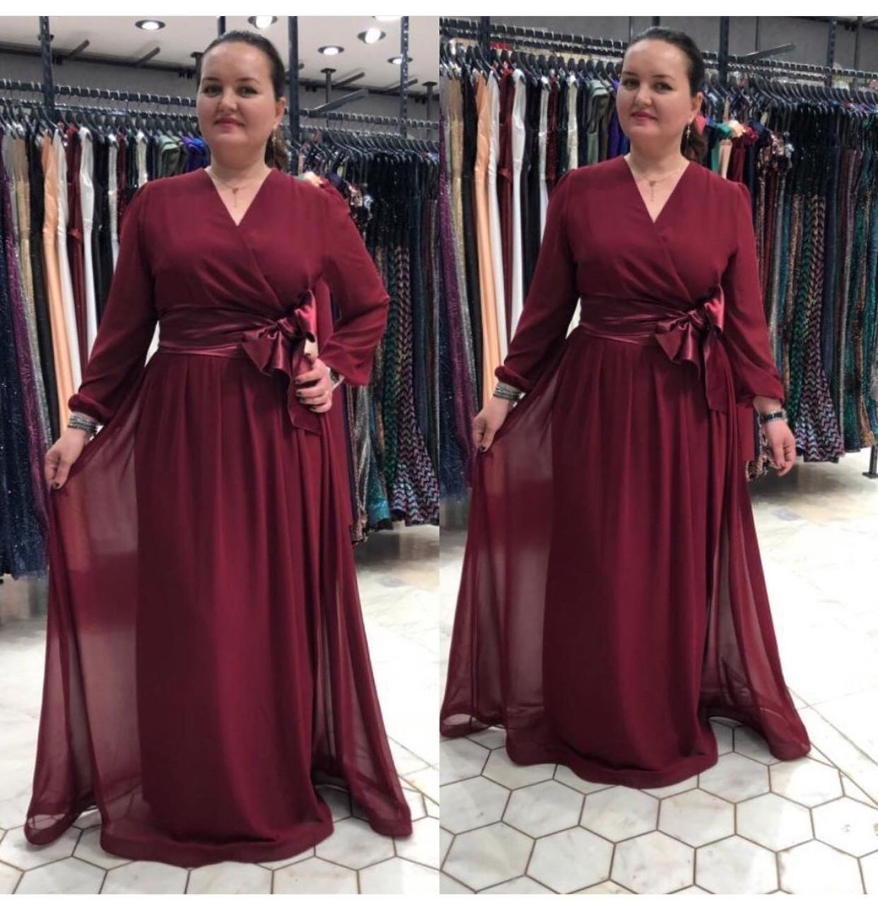 African women&apos;s Chiffon silk waist bow evening dress dress