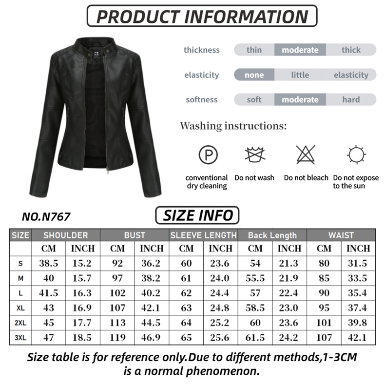 European Leather Slim Fit spring and autumn coat motorcycle wear large stand collar