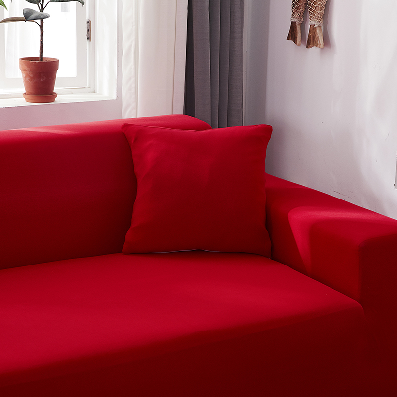 Stretch universal sofa cover 1/2/3/4 seater seasons fabric simple sofa  cover full covers big red