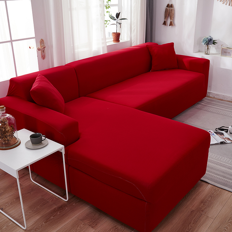Stretch universal sofa cover 1/2/3/4 seater seasons fabric simple sofa  cover full covers big red
