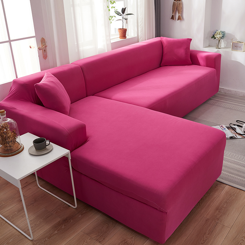 Stretch universal sofa cover 1/2/3/4 seater seasons fabric simple sofa  cover full covers wine red