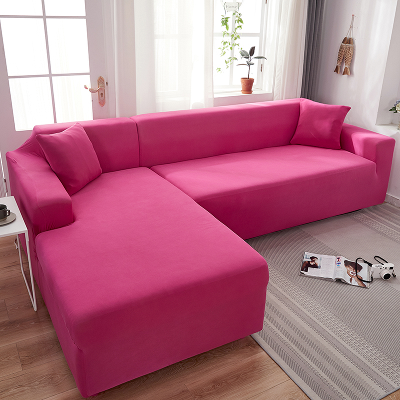 Stretch universal sofa cover 1/2/3/4 seater seasons fabric simple sofa  cover full covers wine red